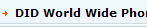 DID World Wide Phone Numbers