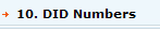 10. DID Numbers